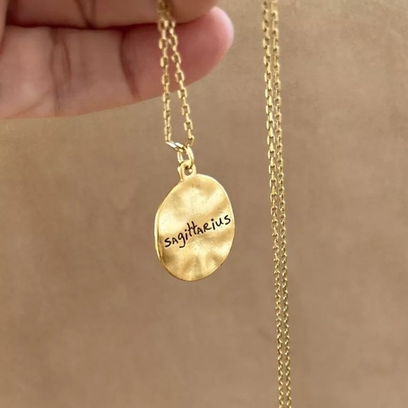 Sagittarius Pendant Gold Plated CZ Star Constellation Adjustable Necklace - Picture 2 of 10